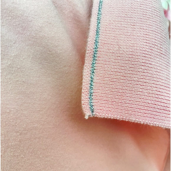 Conte of Florence women's Polo Shirt. rhinestone logo.Quarter sleeves.Pink.Sz S - Picture 5 of 11